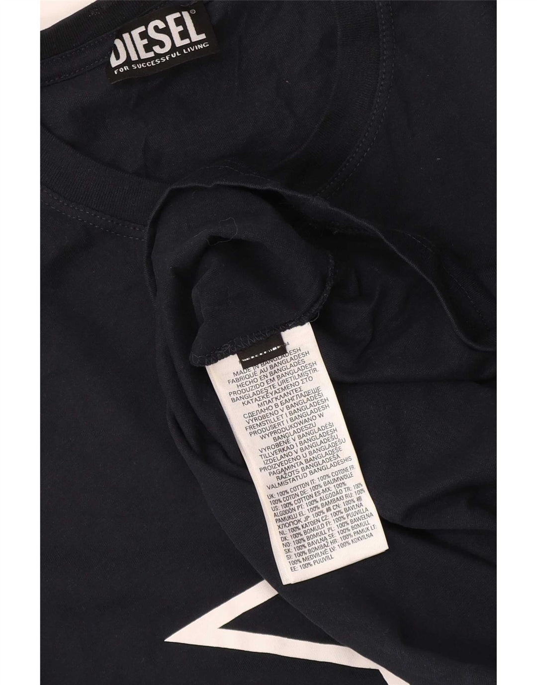 Tricou grafic pentru bărbați Diesel Top mediu din bumbac bleumarin