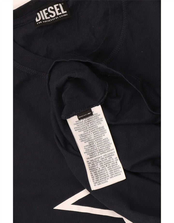 Tricou grafic pentru bărbați Diesel Top mediu din bumbac bleumarin