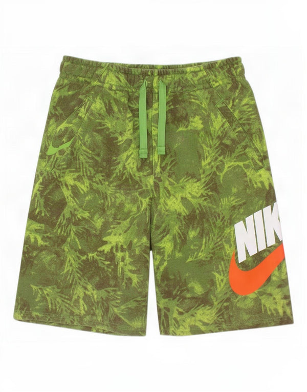 Pantaloni scurți sport grafic Nike pentru băieți 13-14 ani XL bumbac camuflaj verde