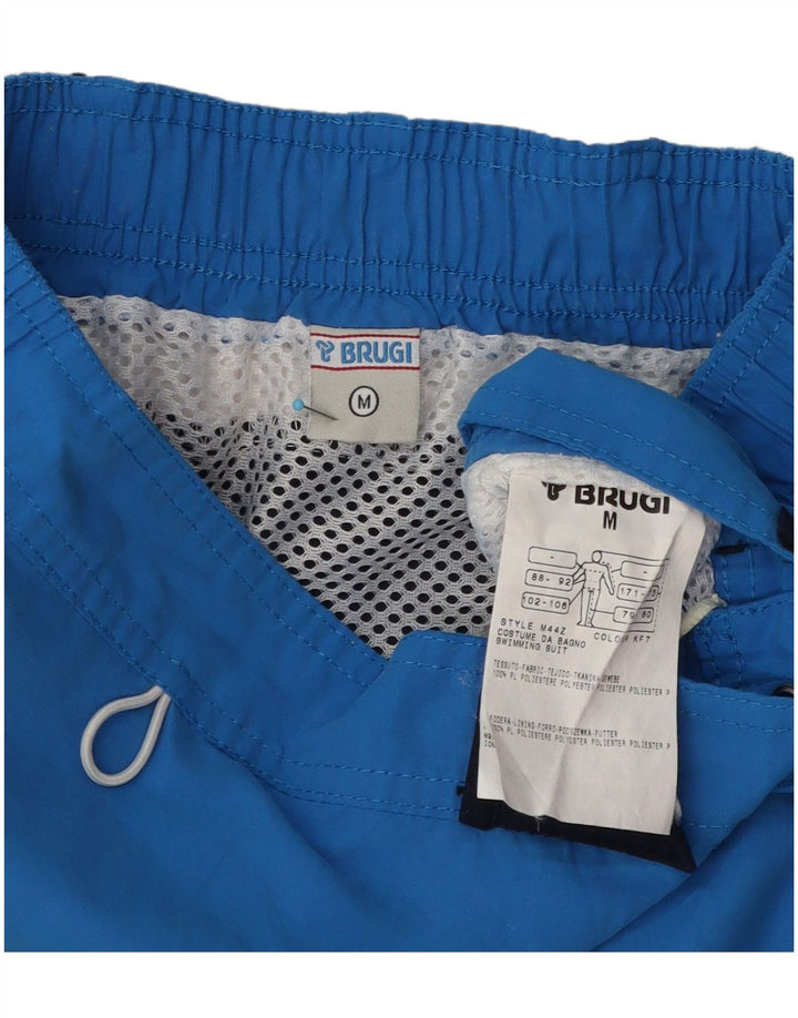 Pantaloni scurți de înot Brugi pentru bărbați, albastru mediu, poliester color bloc