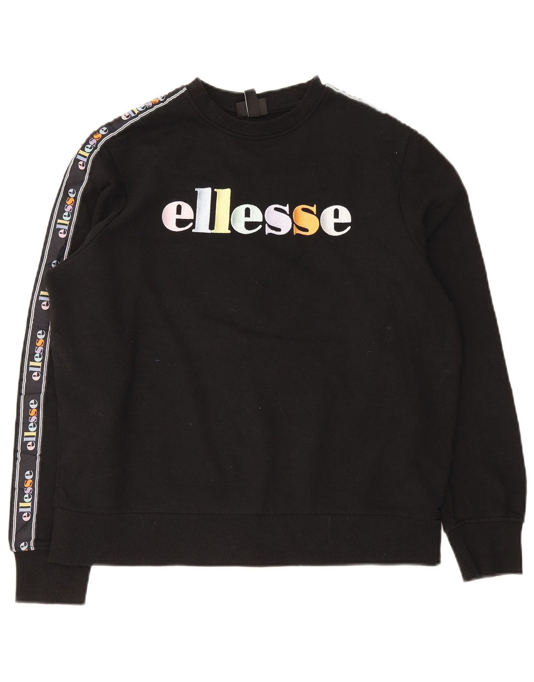 Pulover supradimensionat cu grafic pentru femei Ellesse UK 10 Bumbac negru mic