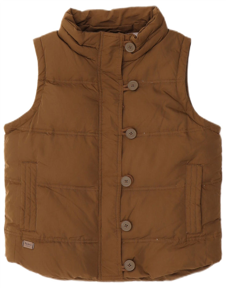 PEPE Jeans Gilet căptușit pentru femei UK 16 Large Kaki Poliester