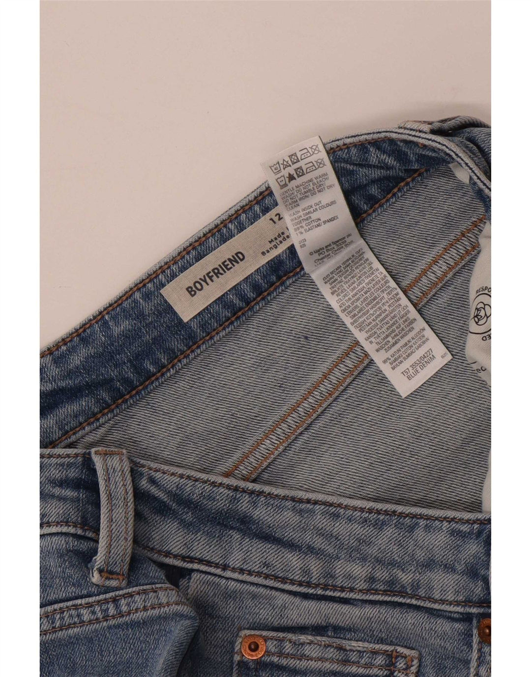 Marks & Spencer Pantaloni scurți din blugi pentru femei Boyfriend UK 12 Medium W30 Blue