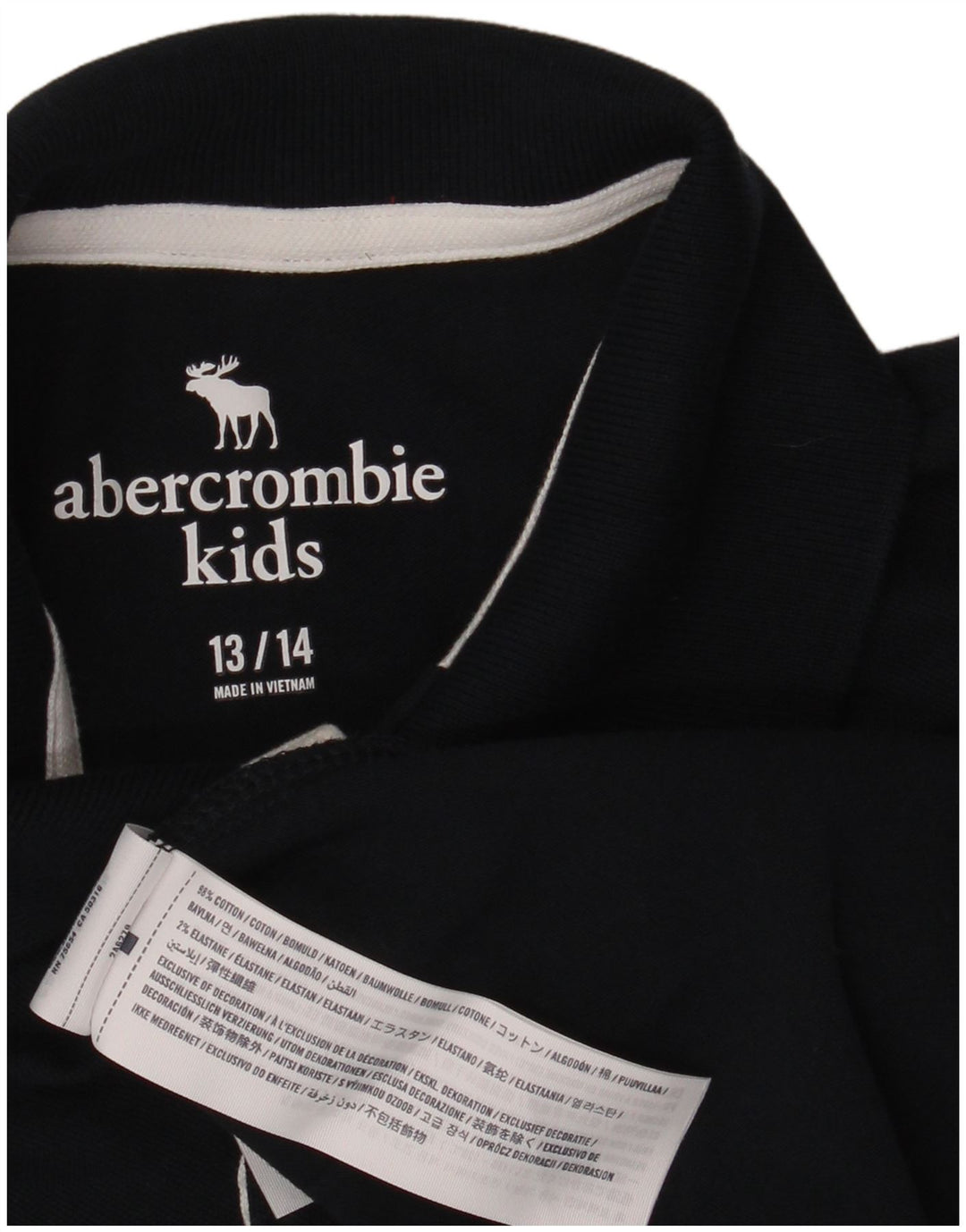 ABERCROMBIE & FITCH Tricou polo băieți 13-14 ani bumbac bleumarin