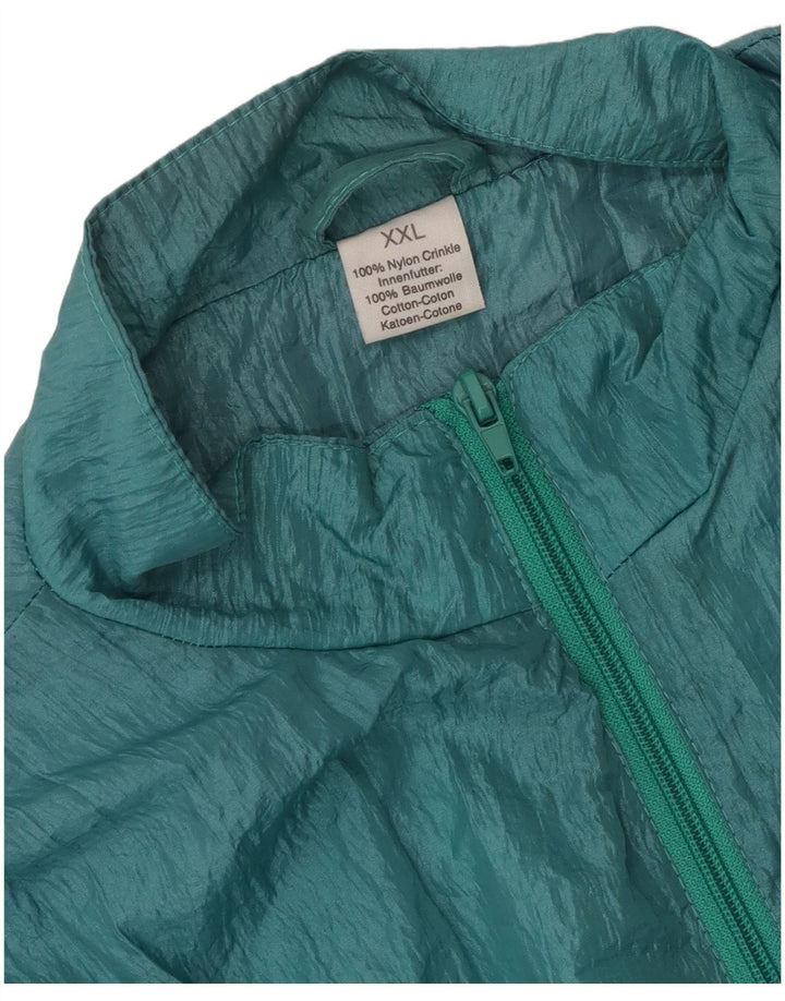 Jachetă de trening vintage pentru bărbați, nailon verde 2XL