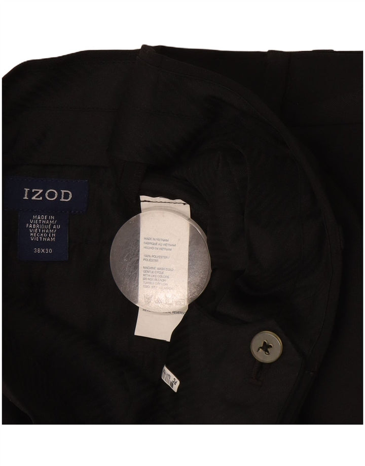 Pantaloni drepți Izod pentru bărbați L38 L30 Poliester negru