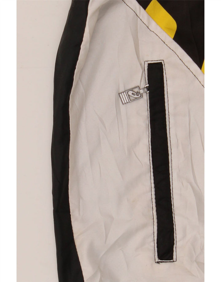 Jachetă de ploaie cu glugă pentru bărbați ASICS UK 40, mare, negru, color block