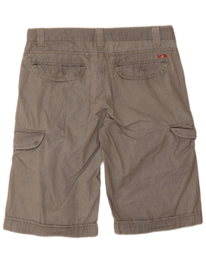 Pantaloni scurți cargo pentru bărbați Teddy Smith W32, bumbac cu dungi gri medii