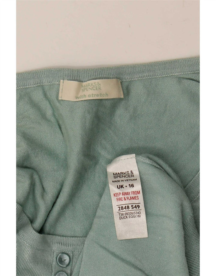 Marks & Spencer Bluză Femei Top UK 16 Large Green Viscose