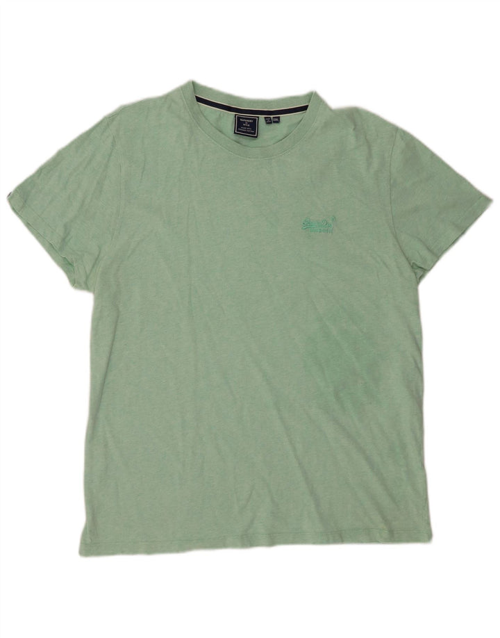 SUPERDRY Mens T-Shirt Top 2XL Green Cotton
