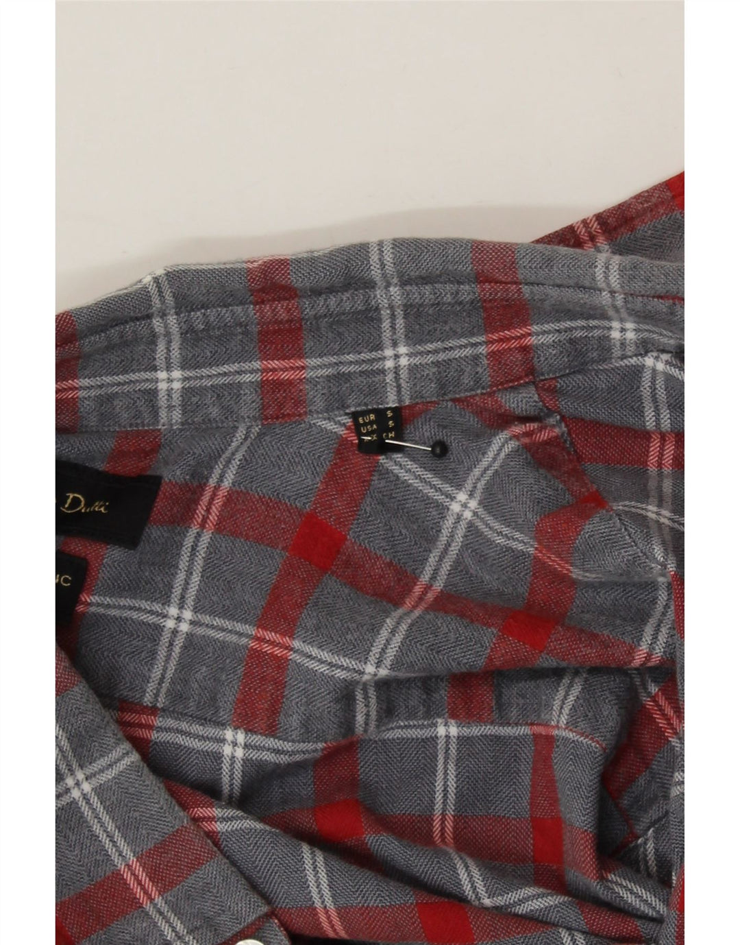 MASSIMO DUTTI Mens Flannel Shirt Small Grey Plaid Cotton Vintage Massimo Dutti and Second-Hand Massimo Dutti from Messina Hembry 