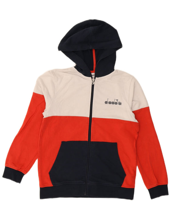Pulover Diadora pentru băieți, cu fermoar, 11-12 ani, XL, multicolor, bloc de culoare
