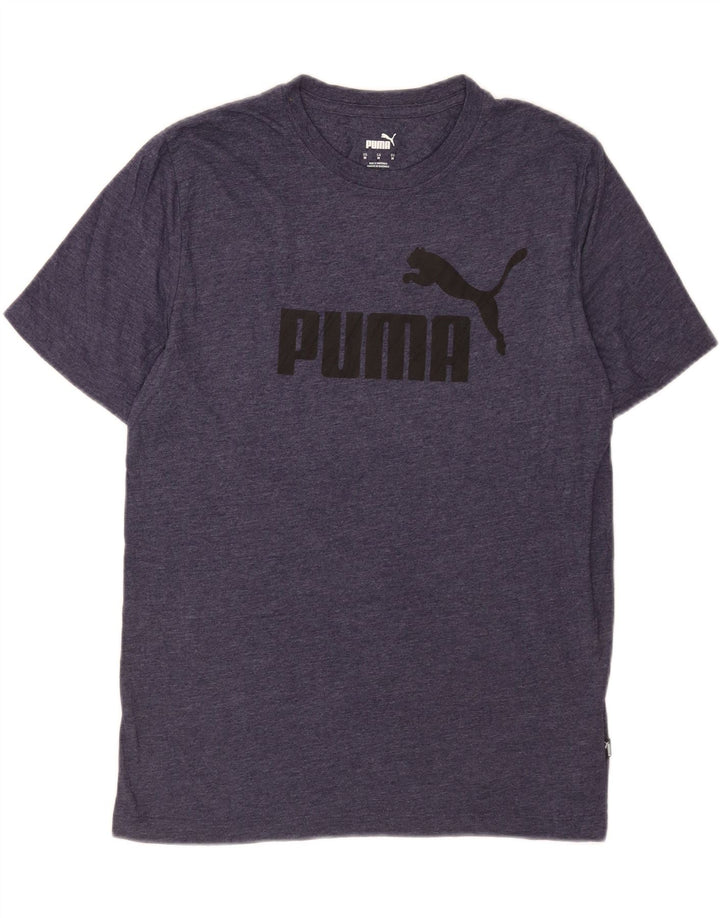 Tricou cu grafic Puma pentru bărbați Top mediu din bumbac pete albastru bleumarin
