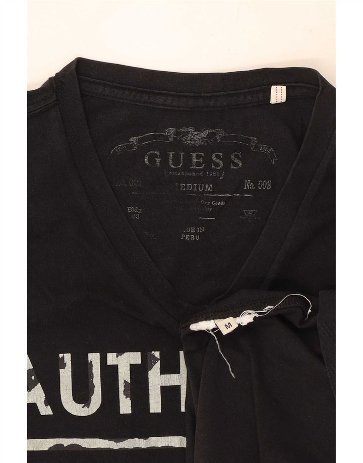 Tricou grafic Guess pentru bărbați Top mediu negru