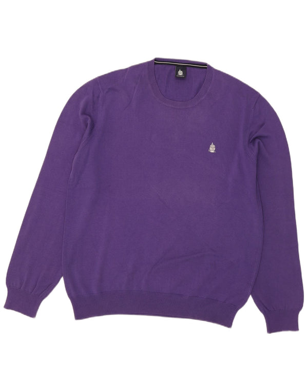 Marina Yachting Pulover pentru bărbați cu gât crew, bumbac violet 2XL