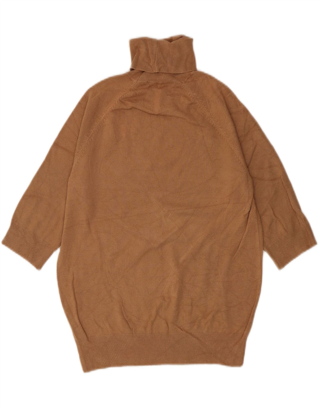 Pulover pentru femeie Zara, cu mâneci 3/4, cu gât rulat, maro mediu, UK 12