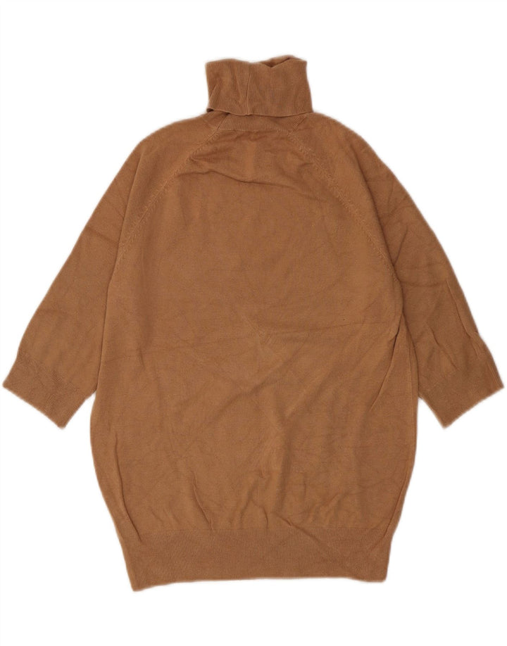 Pulover pentru femeie Zara, cu mâneci 3/4, cu gât rulat, maro mediu, UK 12