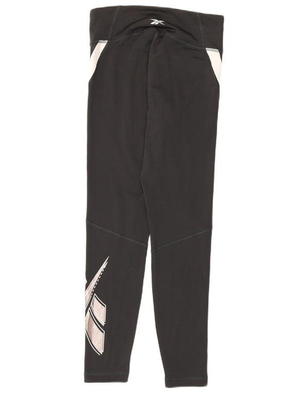 Leggings Reebok Speed Wick pentru femei UK 8/10 Small Black Colorblock Poliester