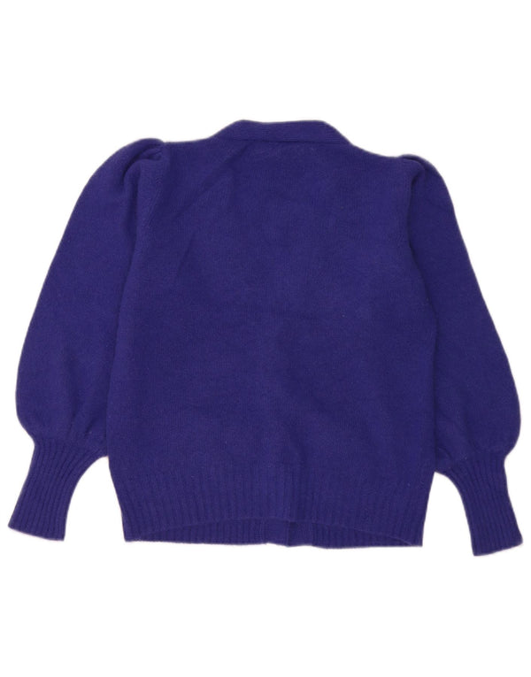 Luisa Spagnoli Pulover cardigan pentru femei UK 10 Small Purple Angora Heart