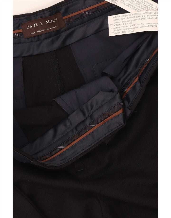 Pantaloni tăiați pentru bărbați Zara EU 42 Large W32 L25 Poliester negru