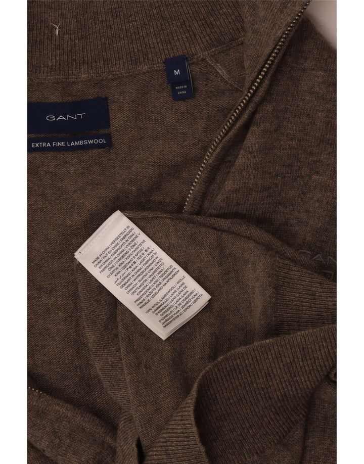 Pulover cardigan pentru bărbați GANT, lână maro medie cu pete