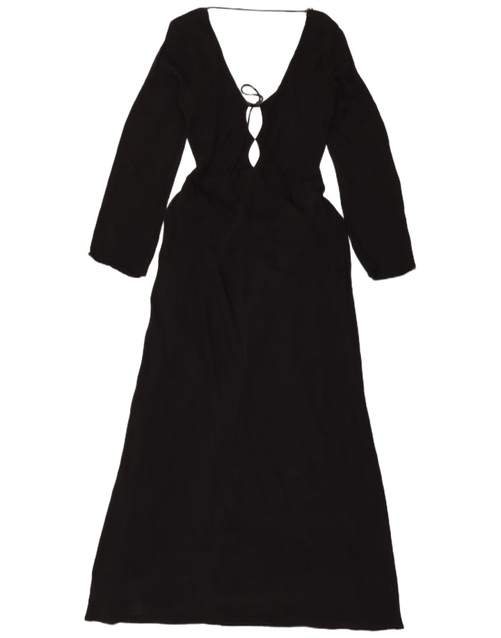 Rochie maxi cu mânecă lungă pentru femei ZARA UK 18 XL, viscoză neagră