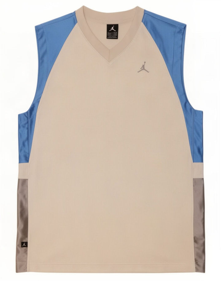 Vestă pentru bărbați Jordan Marea Britanie 39/41 Poliester color bloc alb mediu