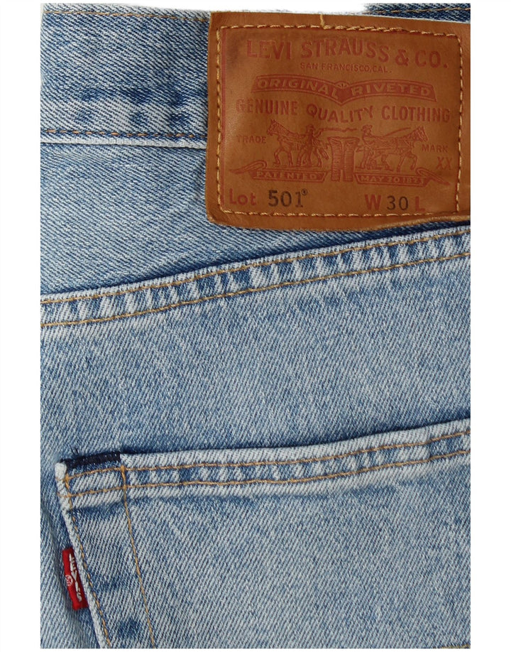 Pantaloni scurți din blugi pentru bărbați LEVI'S 501 W30, bumbac albastru mediu