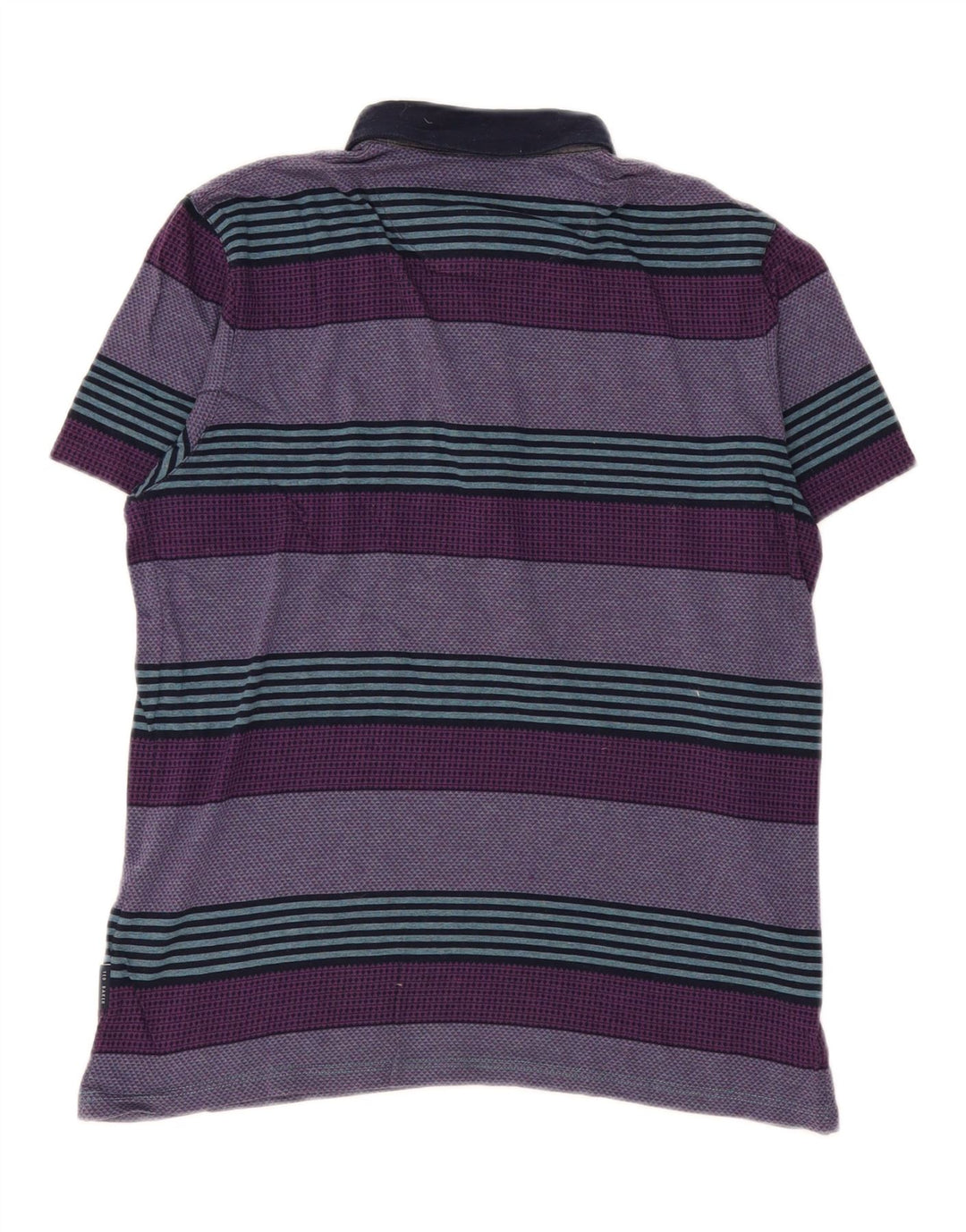 Tricou polo pentru bărbați Ted Baker, mărimea 3, bumbac cu dungi violet mediu