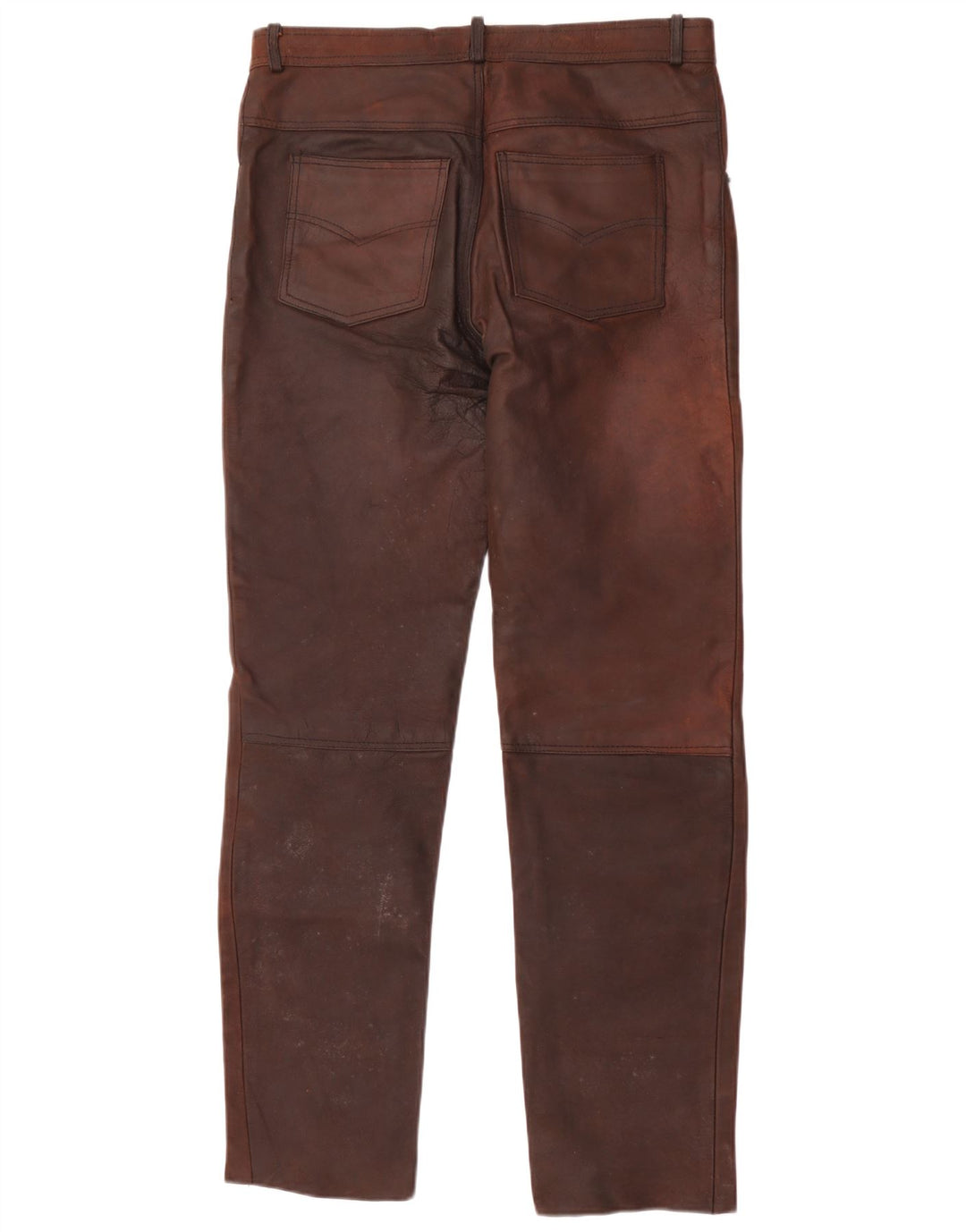Pantaloni drepti din piele pentru bărbați American Eagle W36 L32 maro