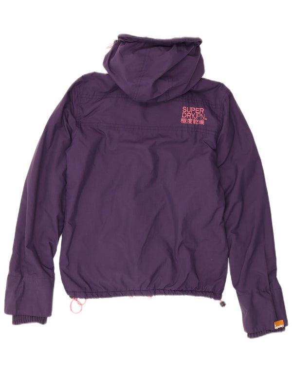 Jachetă Windbreaker cu glugă pentru femei The Windcheater Superdry UK 6 XS Violet