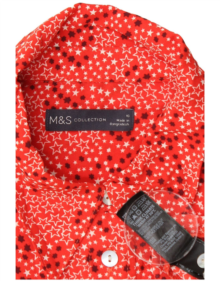 Cămașă pentru femei MARKS & SPENCER UK 16 Poliester geometric roșu mare