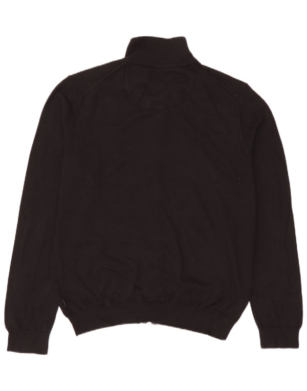 Pulover cardigan Hugo Boss pentru bărbați, bumbac negru mare