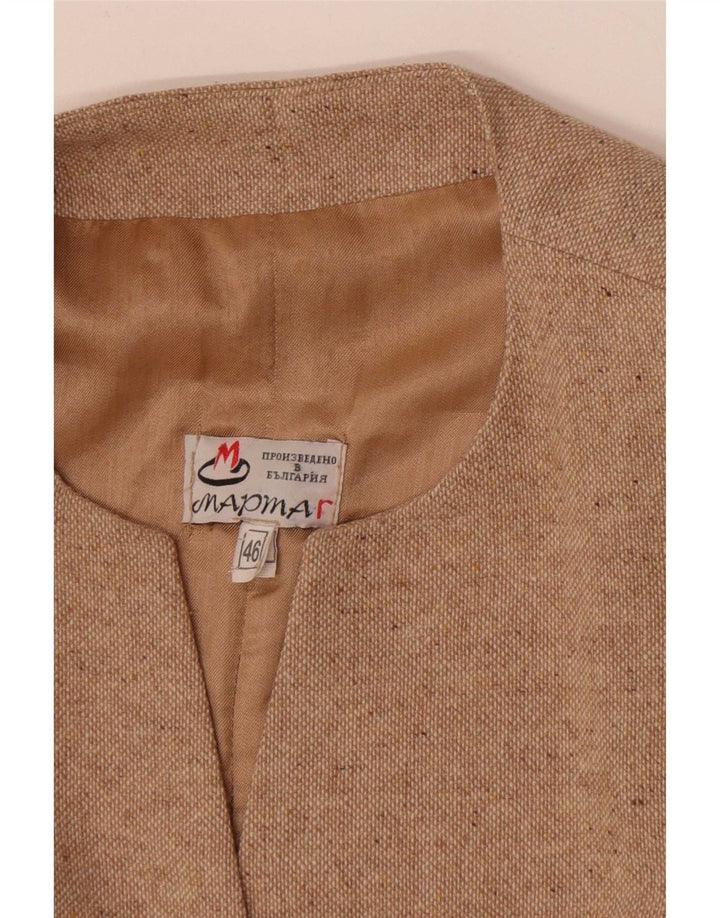 Jachetă vintage pentru femei, cu 4 nasturi, IT 46, mare, bej cu pete