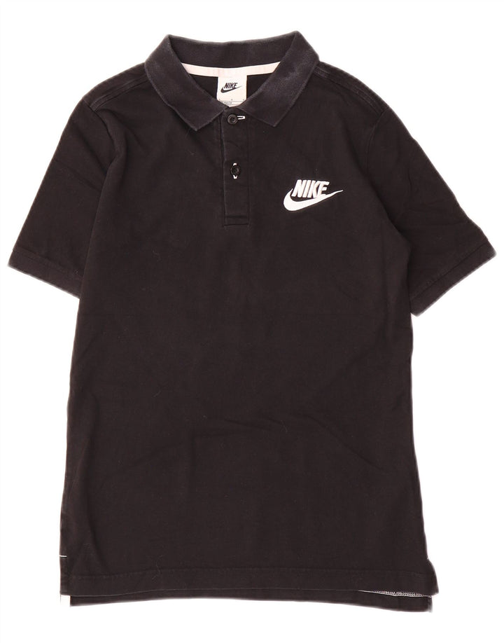 Tricou polo Nike pentru băieți 12-13 ani, mare, negru, bumbac