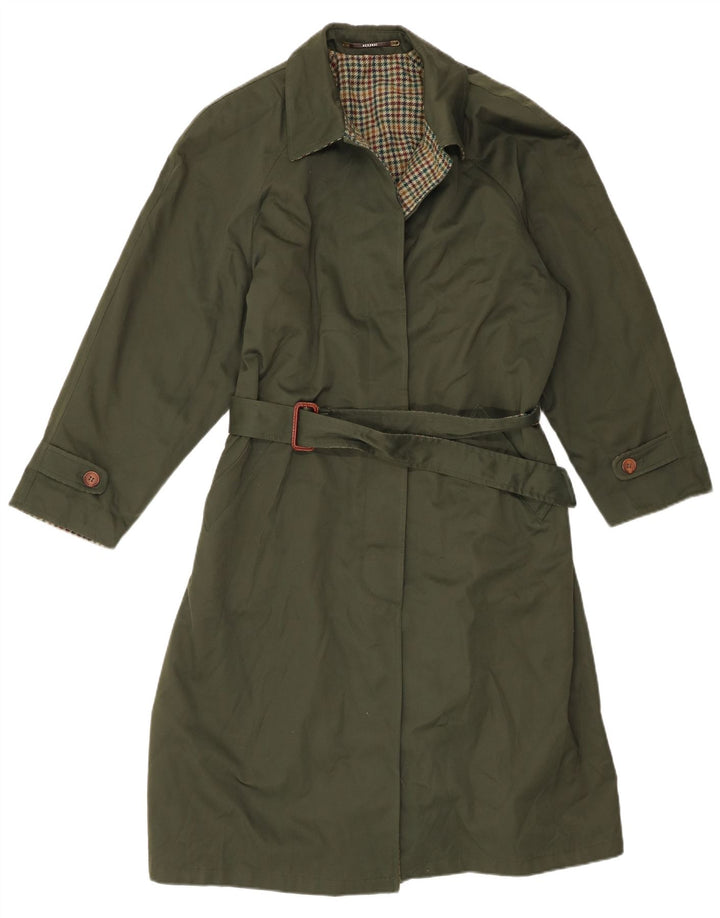 Trenci reversibil pentru femei Vintage IT 46 Poliester cu carouri verzi mari