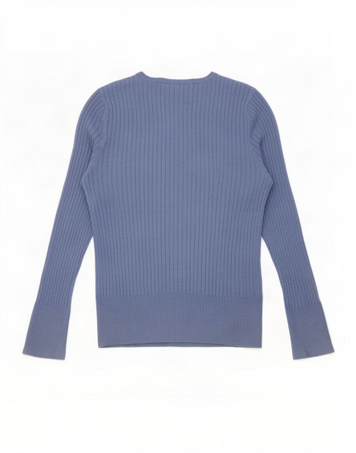 Marks & Spencer Top obișnuit pentru femei cu mânecă lungă UK 12 Medium Blue Viscose