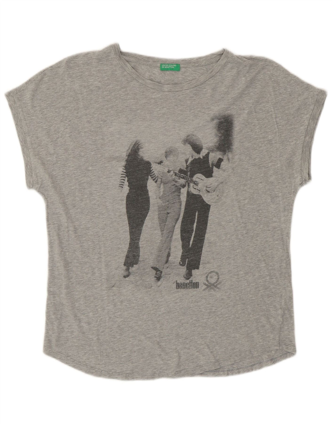 UNITED COLORS OF BENETTON Tricou grafic pentru femei Top UK 14 Medium Gri