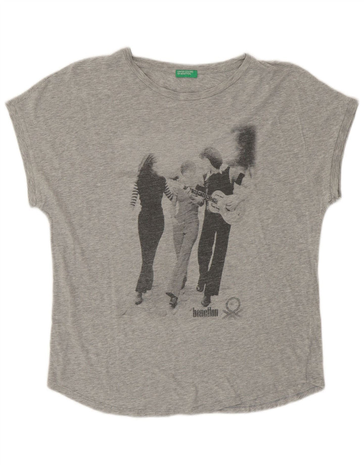 UNITED COLORS OF BENETTON Tricou grafic pentru femei Top UK 14 Medium Gri