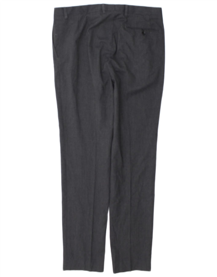 Pantaloni de costum pentru bărbați Marks & Spencer Super Slim Fit L34 L33 Poliester gri