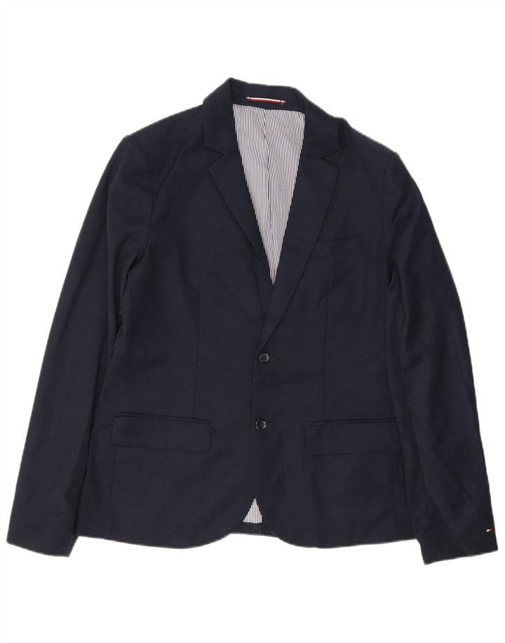 Sacou Tommy Hilfiger pentru băieți, cu 2 nasturi, 15-16 ani, poliester, albastru bleumarin