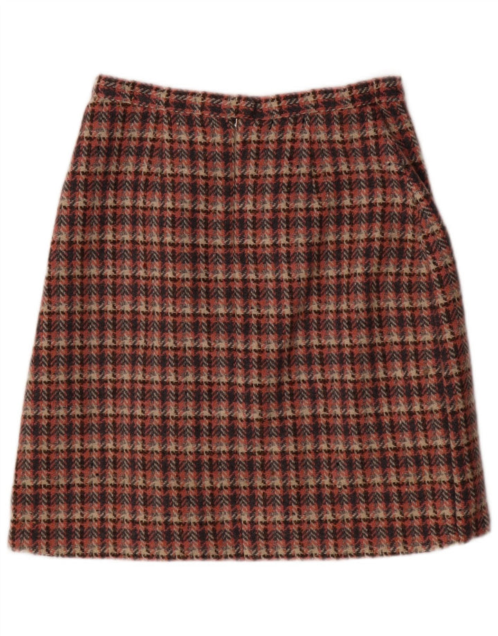 Fusta de damă vintage în formă de A EU 38 Medium W28 Pink Houndstooth