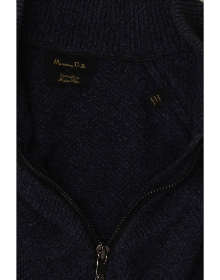 Pulover Cardigan Massimo Dutti pentru bărbați, mare, albastru, bumbac