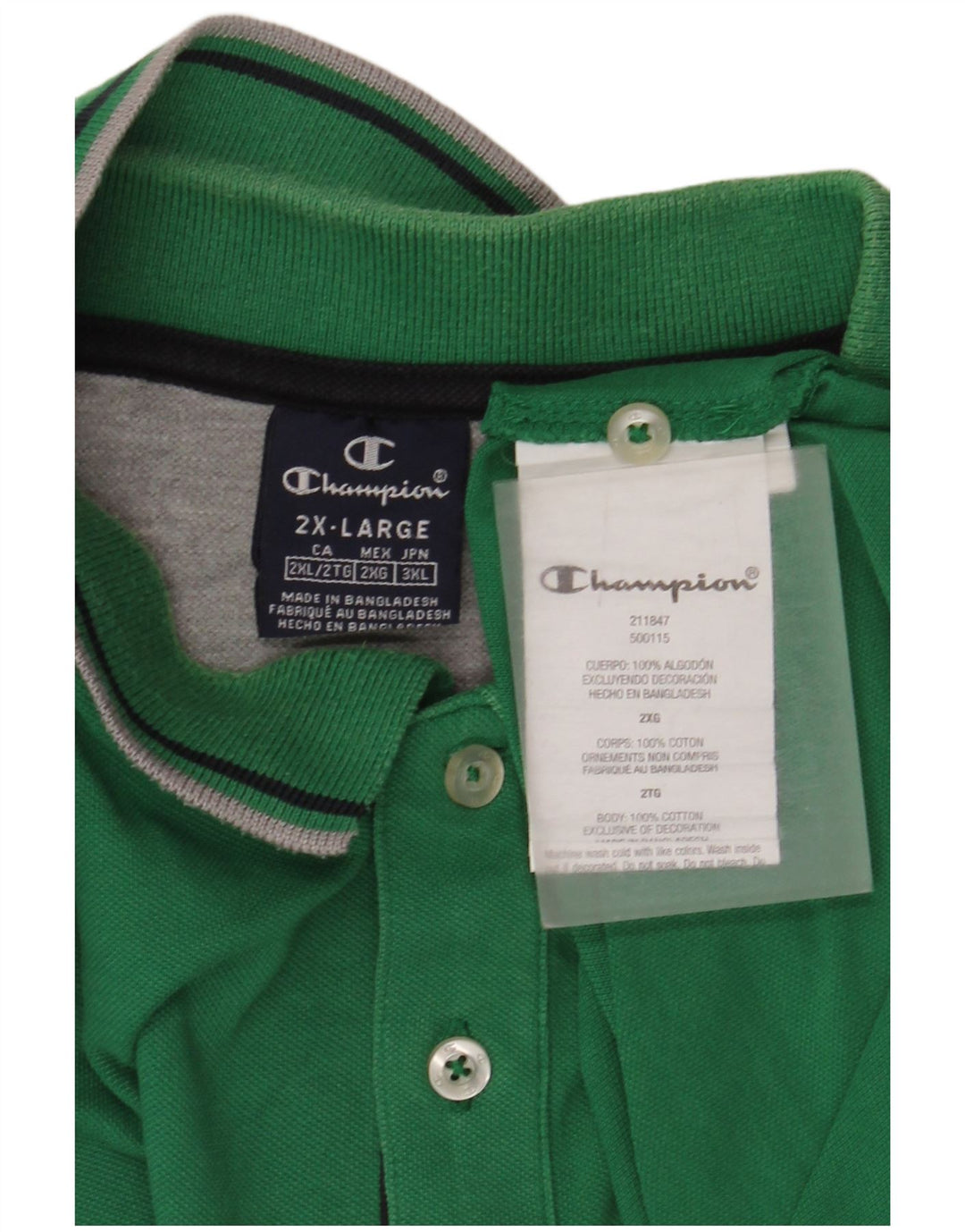 Tricou polo pentru bărbați Champion 2XL, bumbac verde