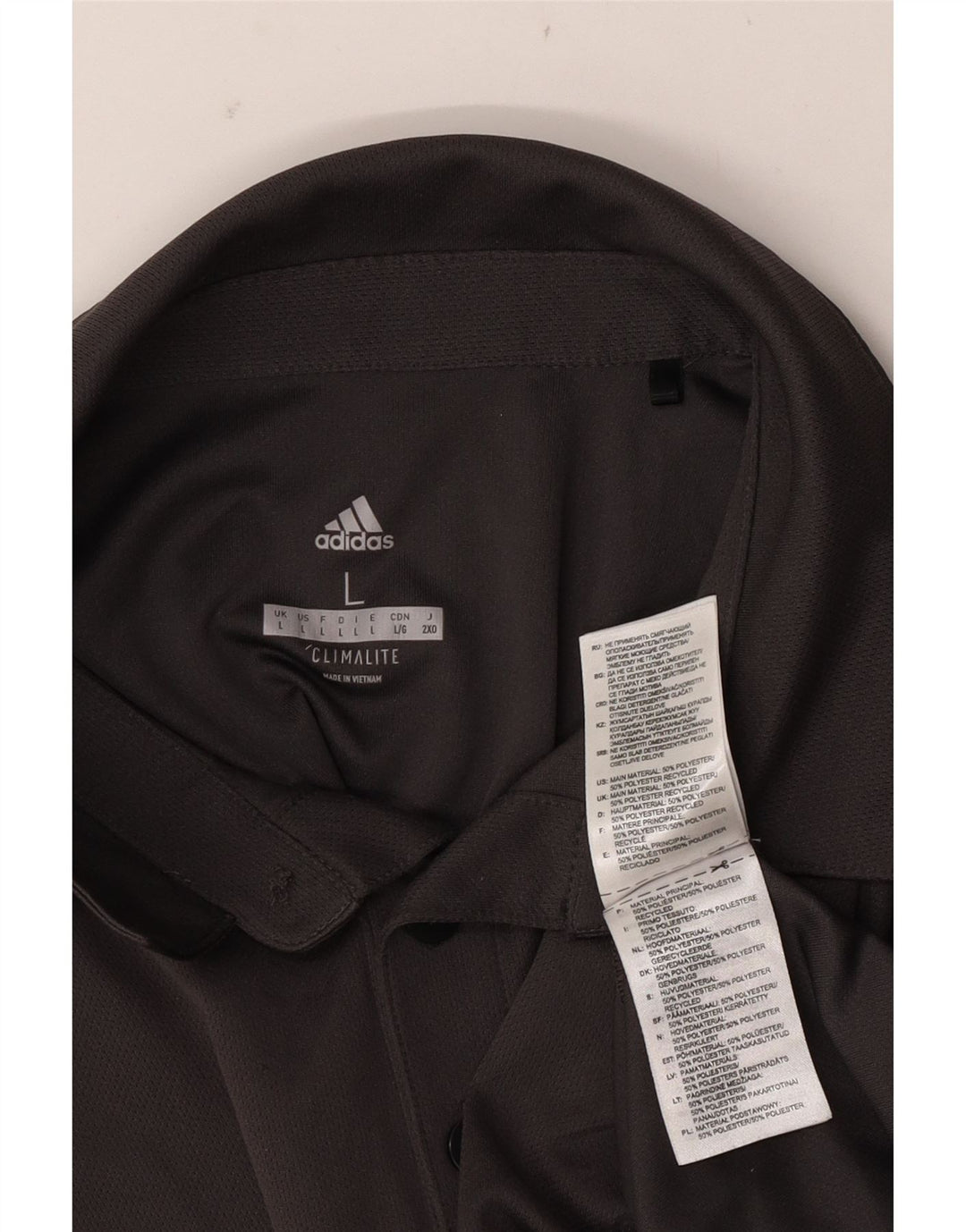 Tricou polo ADIDAS Climalite pentru bărbați, mare, gri din poliester