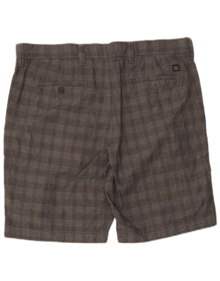 Pantaloni scurți chino pentru bărbați Marks & Spencer W36, bumbac cu carouri, gri mari