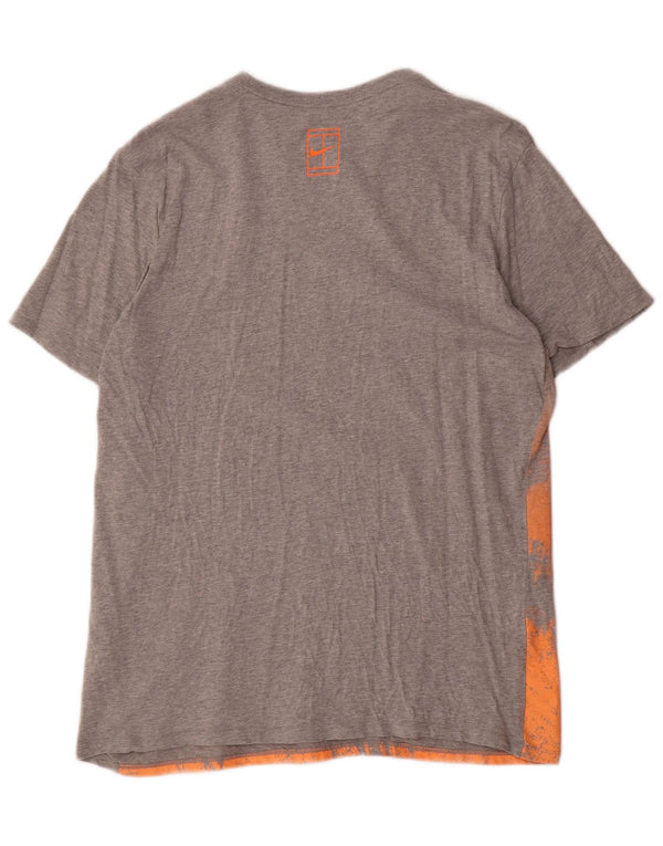 Tricou grafic Nike pentru bărbați, cu croială atletică, top mare, gri, bumbac color bloc