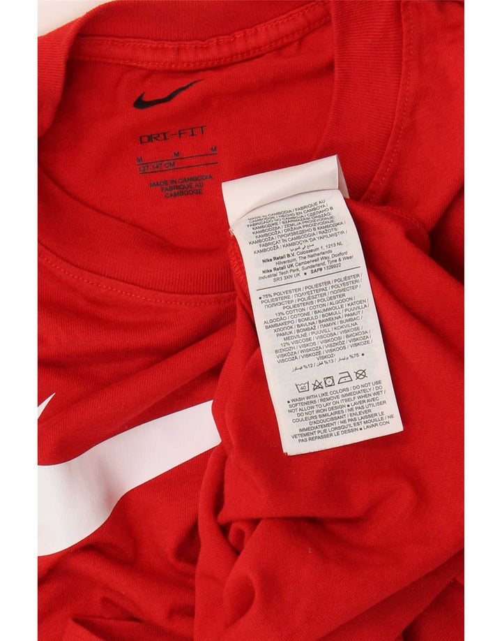Tricou grafic Nike Dri Fit pentru băieți Top 10-11 ani Poliester roșu mediu
