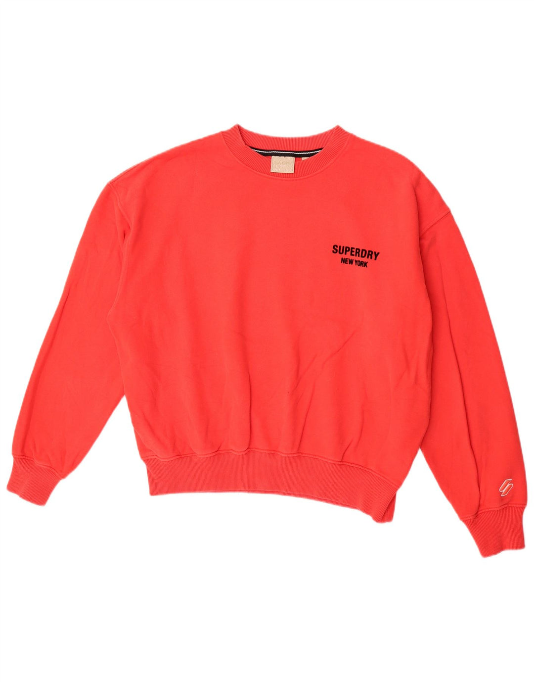 Pulover supradimensionat pentru femei Superdry UK 14 Bumbac roșu mare