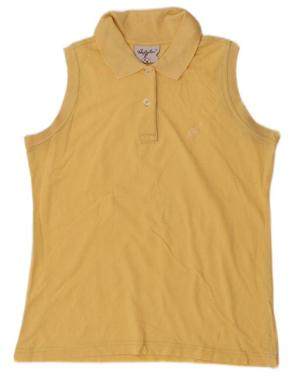 AUSTRALIAN L'ALPINA Tricou polo fără mâneci pentru femei UK 14 Galben mediu